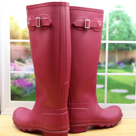 Hunter Rain Boots Original Tall Raspberry Wide Calf - Picture 4 of 7